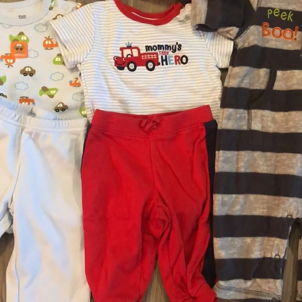 EIGHT PIECE BABY BOY BUNDLE SIZE 6 MONTHS